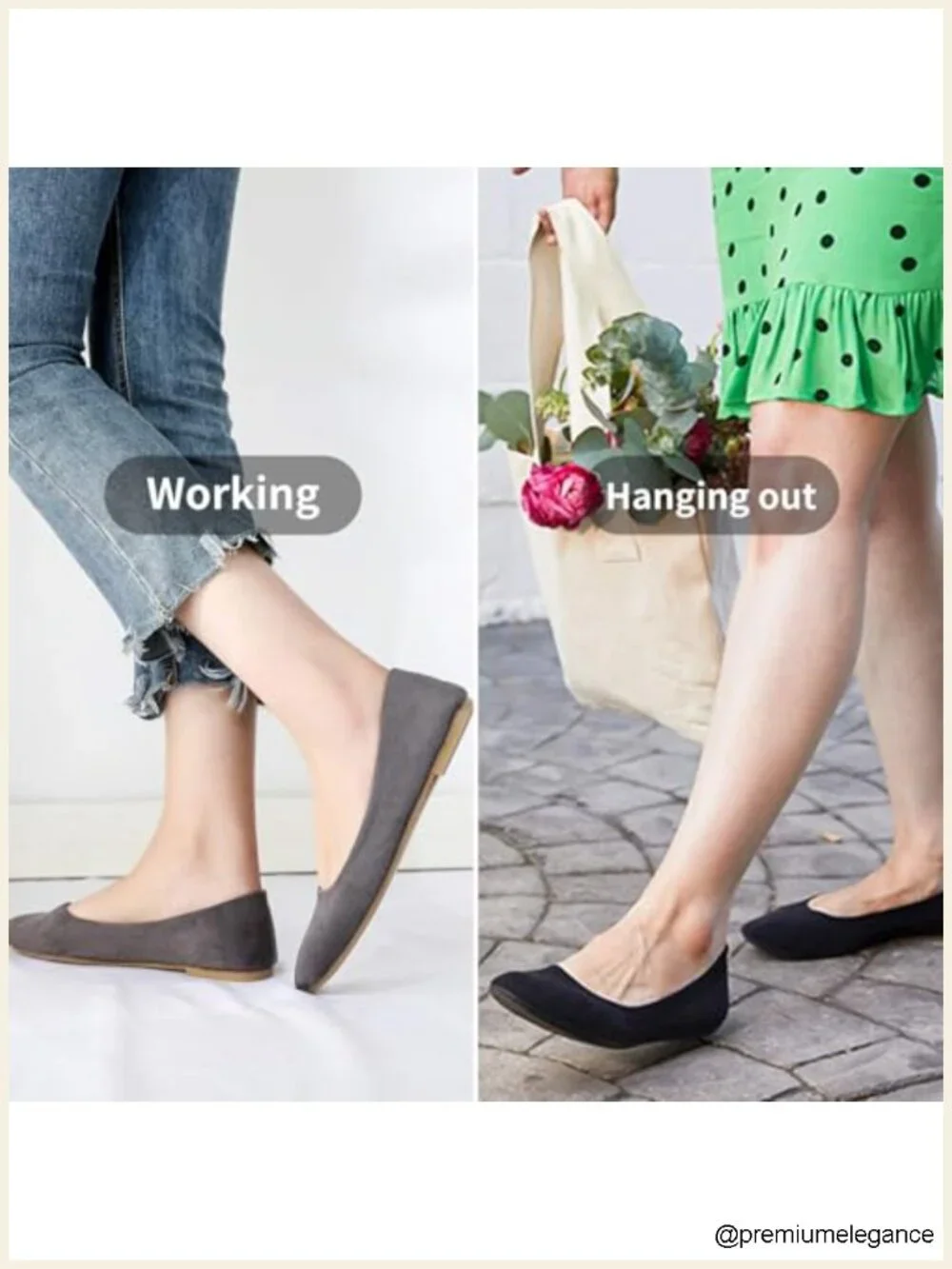 Suede Pointed Toe Slip On Ballet Flats Lightweight Comfortable Dress Flats